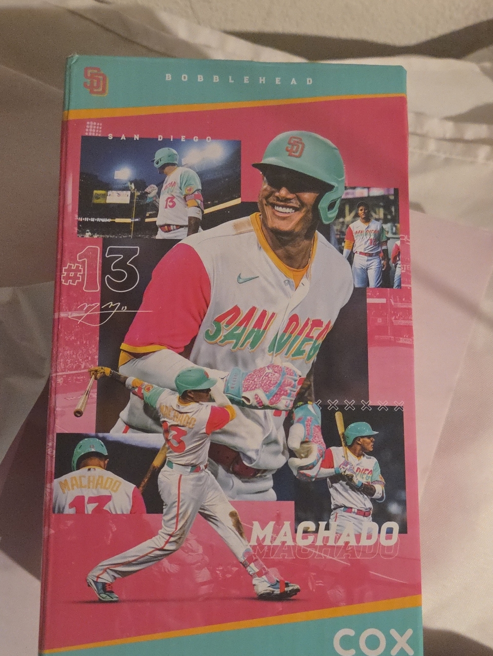 CO Pink & Teal San Diego Baseball Bobblehead